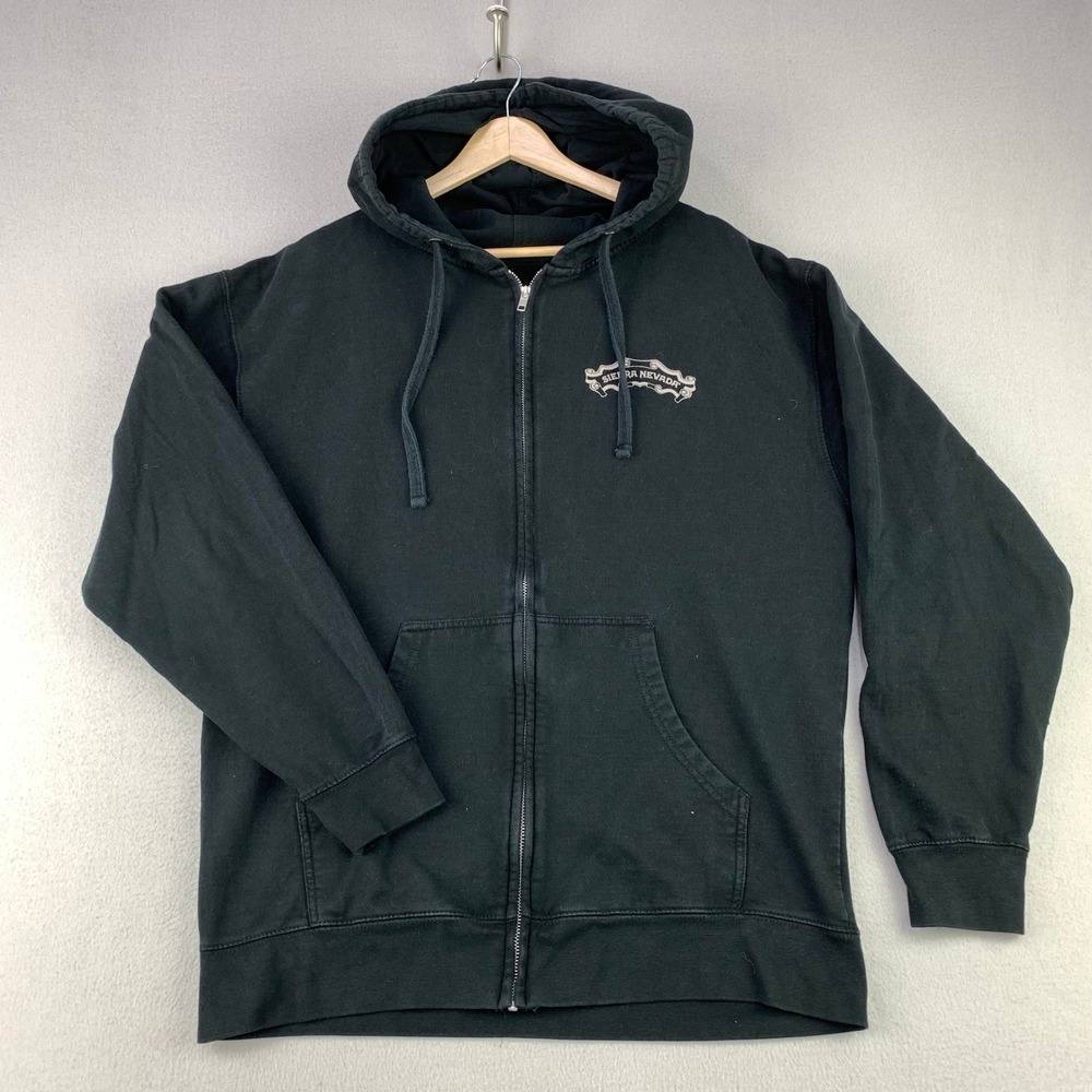 Sierra Nevada Brewing Co Full Zip Hoodie Mens Large Black Graphic Beer Promo
